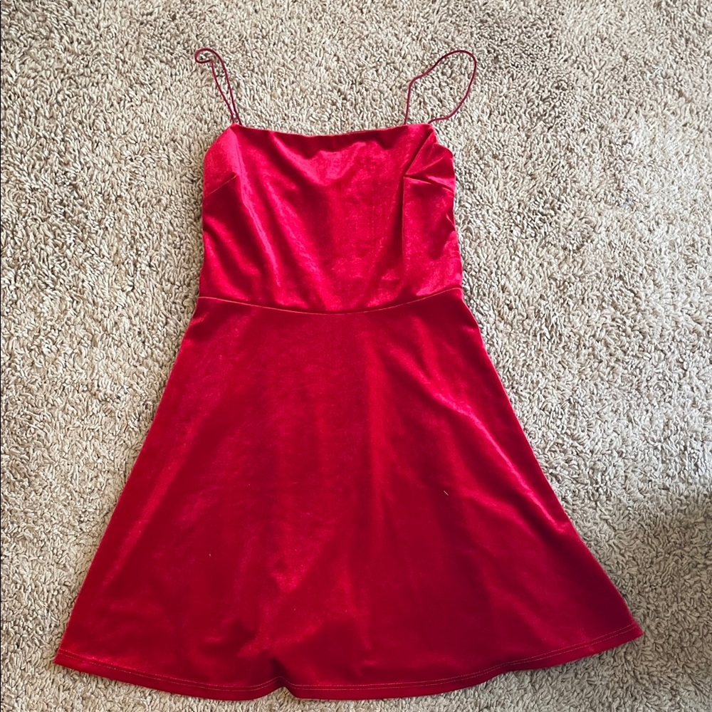 Urban Outfitters Red Velvet Mini Dress
